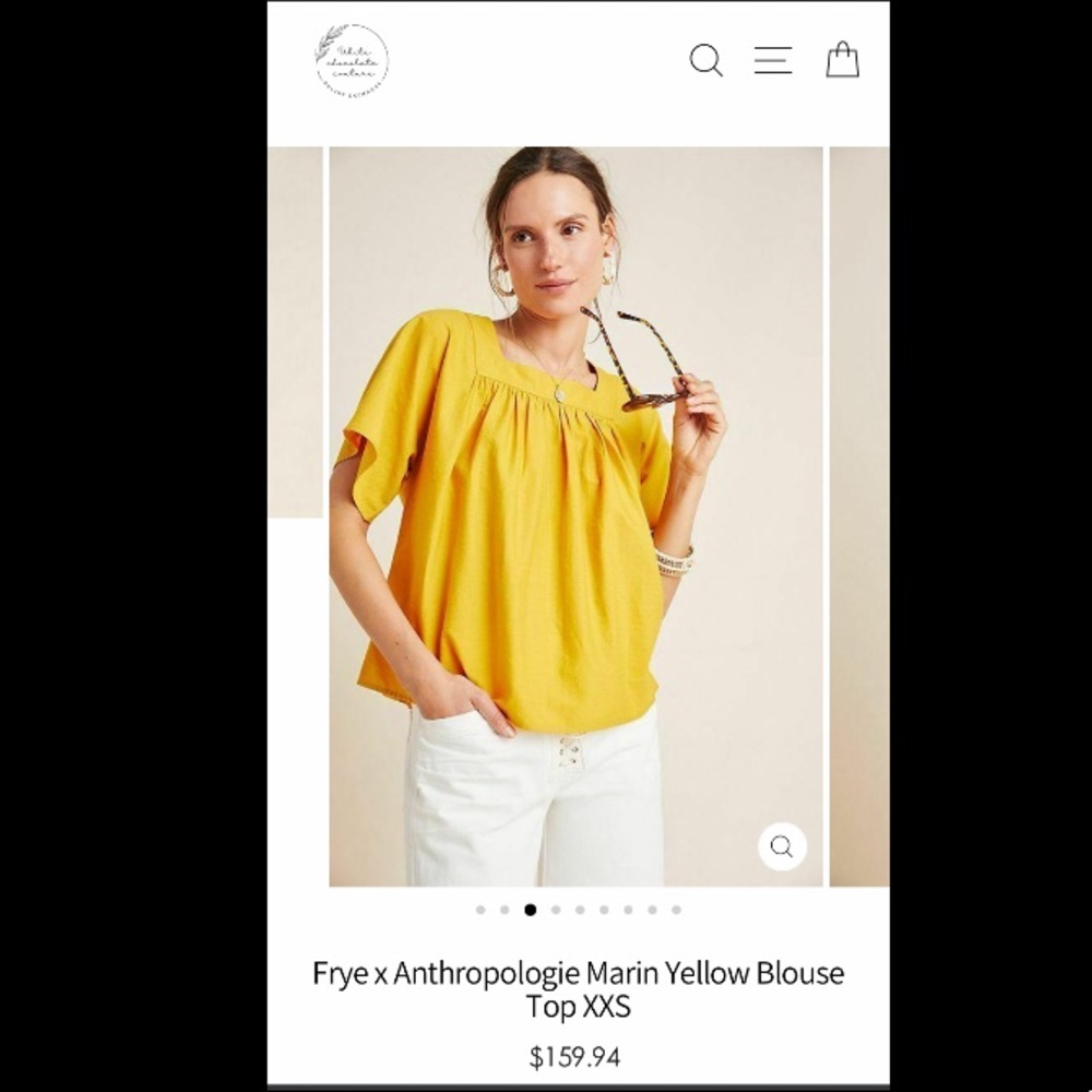 (NWT) Frye x Anthropologie Marin yellow blouse top S